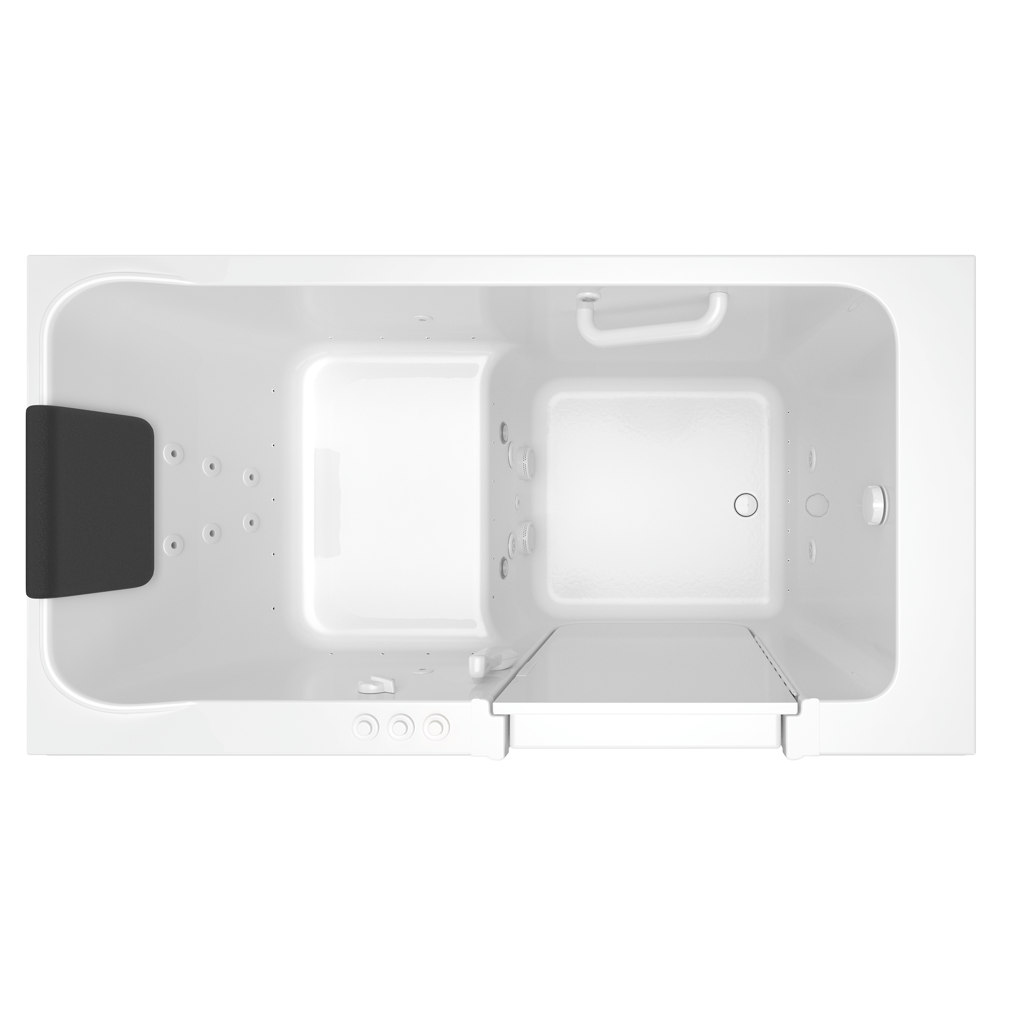 Acrylic Luxury Series 32 x 60  Inch Walk in Tub With Combination Air Spa and Whirlpool Systems   Right Hand Drain WIB WHITE